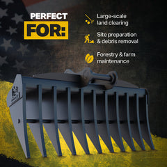 Linkbelt 210 X4 Excavator Land Clearance Rake - 84" Heavy Duty