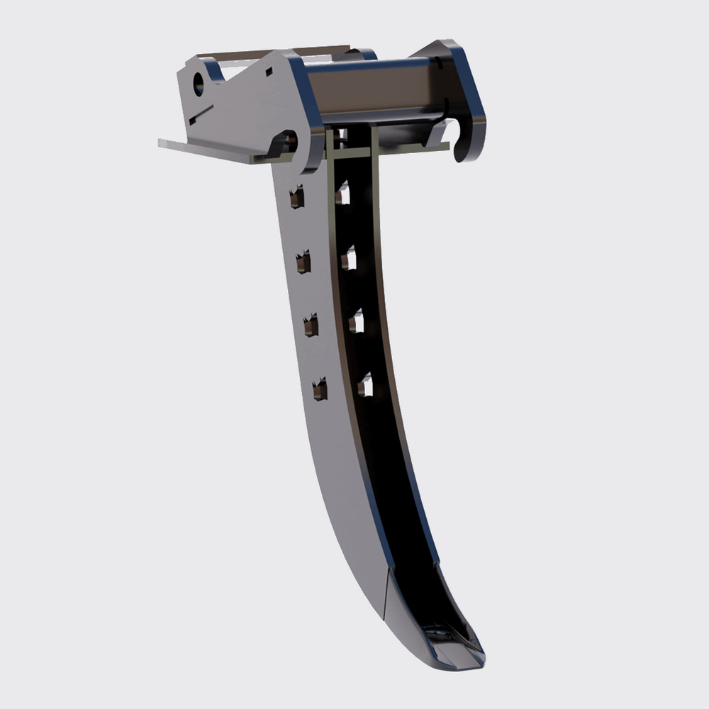 Metallic tool or component on a white background