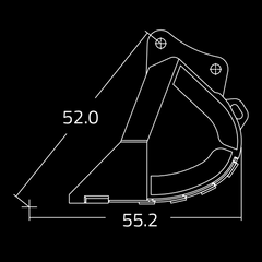 WAIN ROY Severe-Duty Rock Bucket for excavators 30000 to 41000 lbs designed for shot rock and abrasive material handling Schema