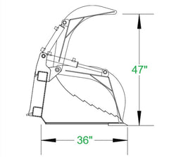CID Stump Bucket Grapple Xtreme Duty For Skid Steer