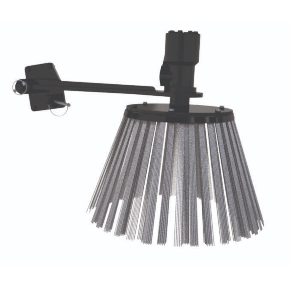 Digga Sweeper Bucket Broom Attachment for Skid Steer | A black Digga sweeper bucket attachment for skid steer loaders, featuring the brand logo on the side.