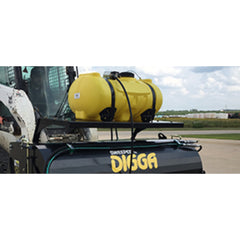 Digga Sweeper Bucket Broom Attachment for Skid Steer | A black Digga sweeper bucket attachment for skid steer loaders, featuring the brand logo on the side.