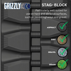 CAT 239D Rubber Track 400x86x49 ( 16" ) Staggered Block Pattern