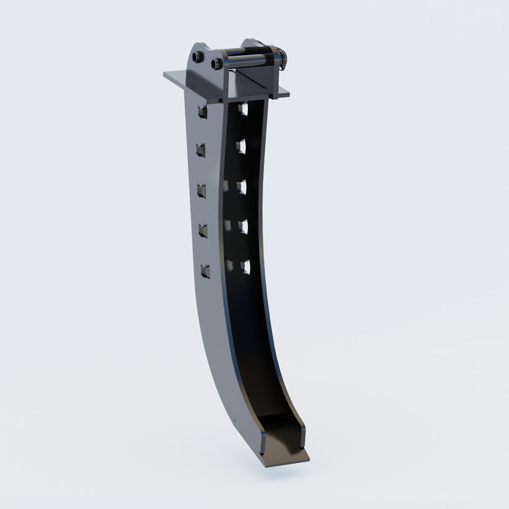 Black metal bracket on a light gray background