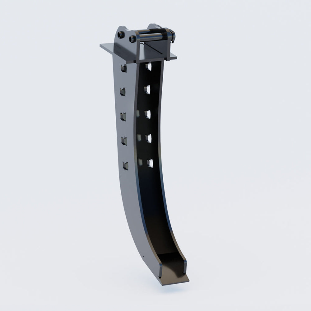 Black metal bracket on a light gray background