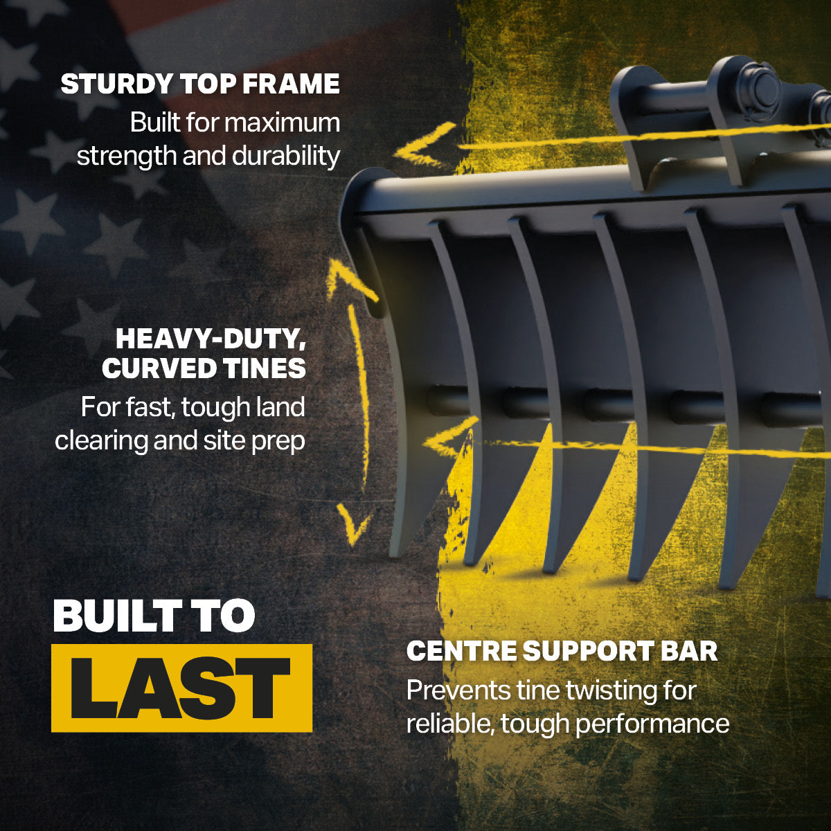 CAT 301.4C Land Rake 36" / 900mm