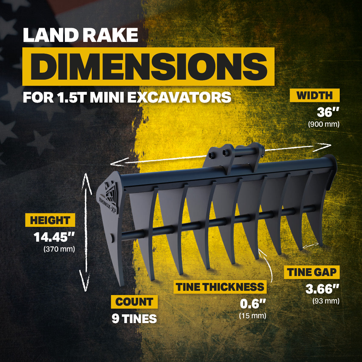 CAT 301.5 Land Rake 36" / 900mm