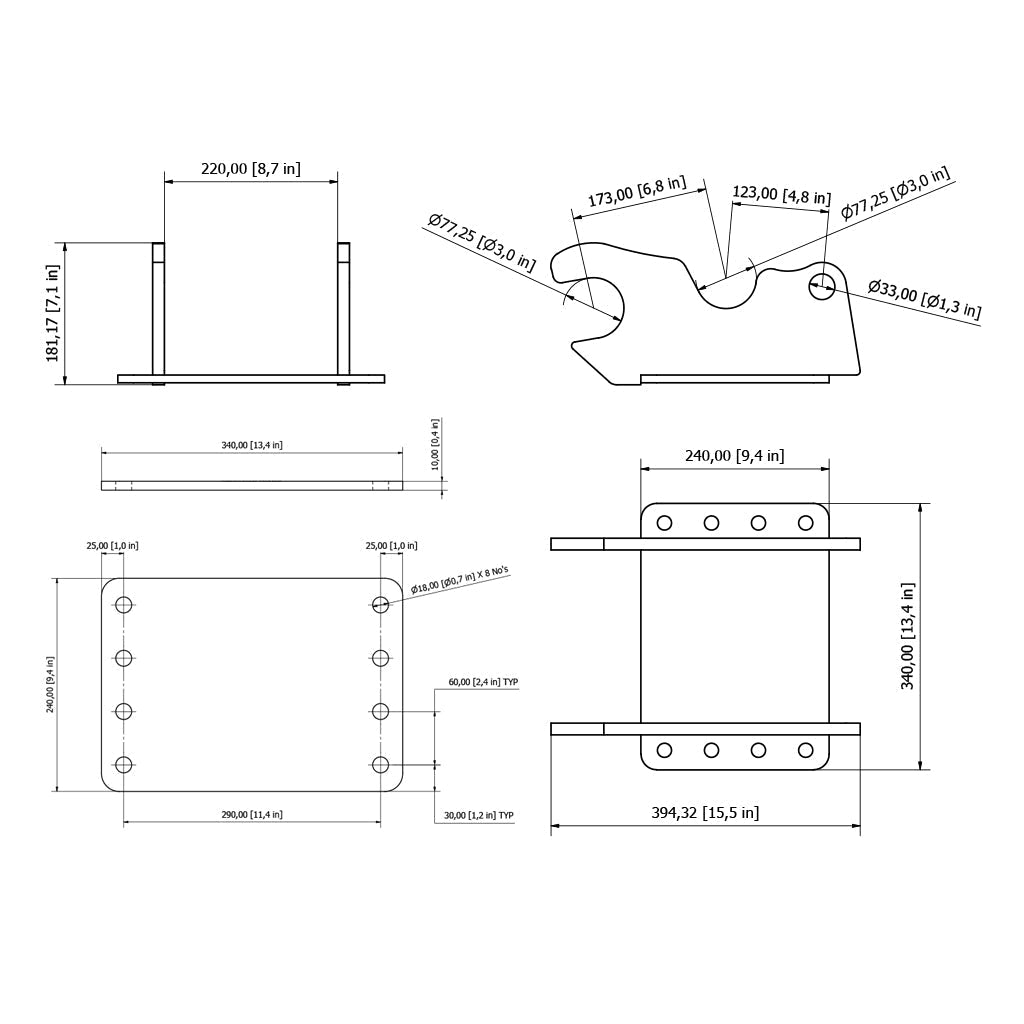 Kubota KX61-2 Quick Attach Mounting Bracket