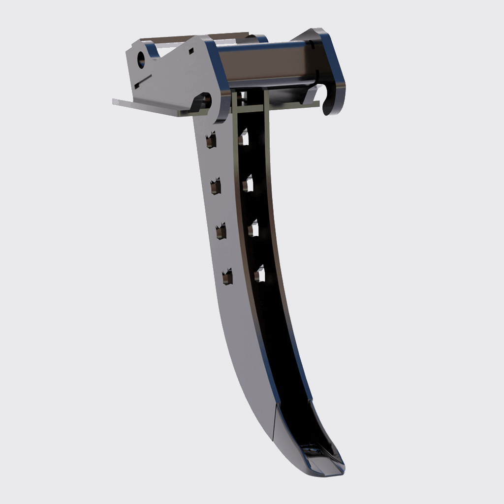 Metallic tool or component on a white background