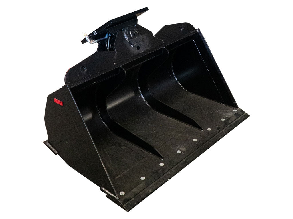 MONGO | Excavator Tilt Bucket, (18000 - 33000 lbs. ) Machines | Black excavator bucket on a white background