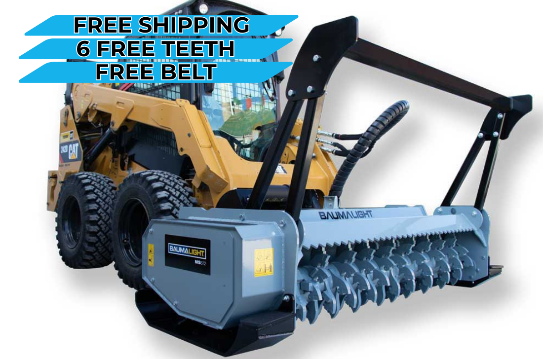 Baumalight MS572 Skid Steer Mulcher | 72" Fixed Tooth Brush Mulcher