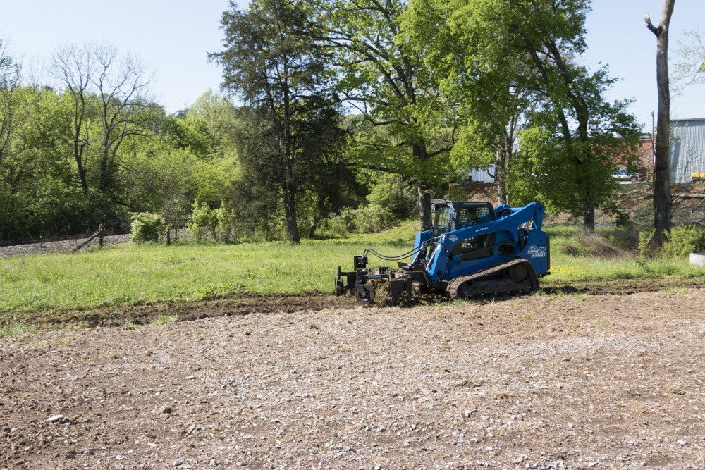 BLUE DIAMOND SEVERE DUTY SKID STEER POWER RAKE, MANUAL ANGLE