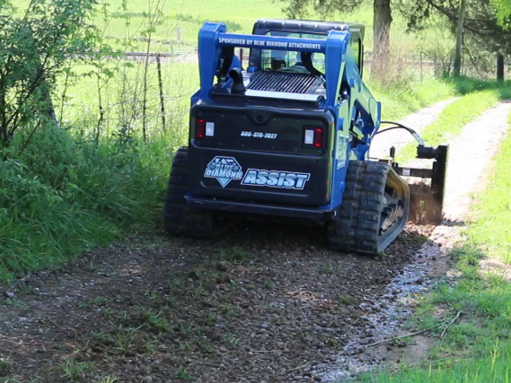 BLUE DIAMOND | EXTREME DUTY POWER RAKE FOR SKID STEER, MANUAL ANGLE