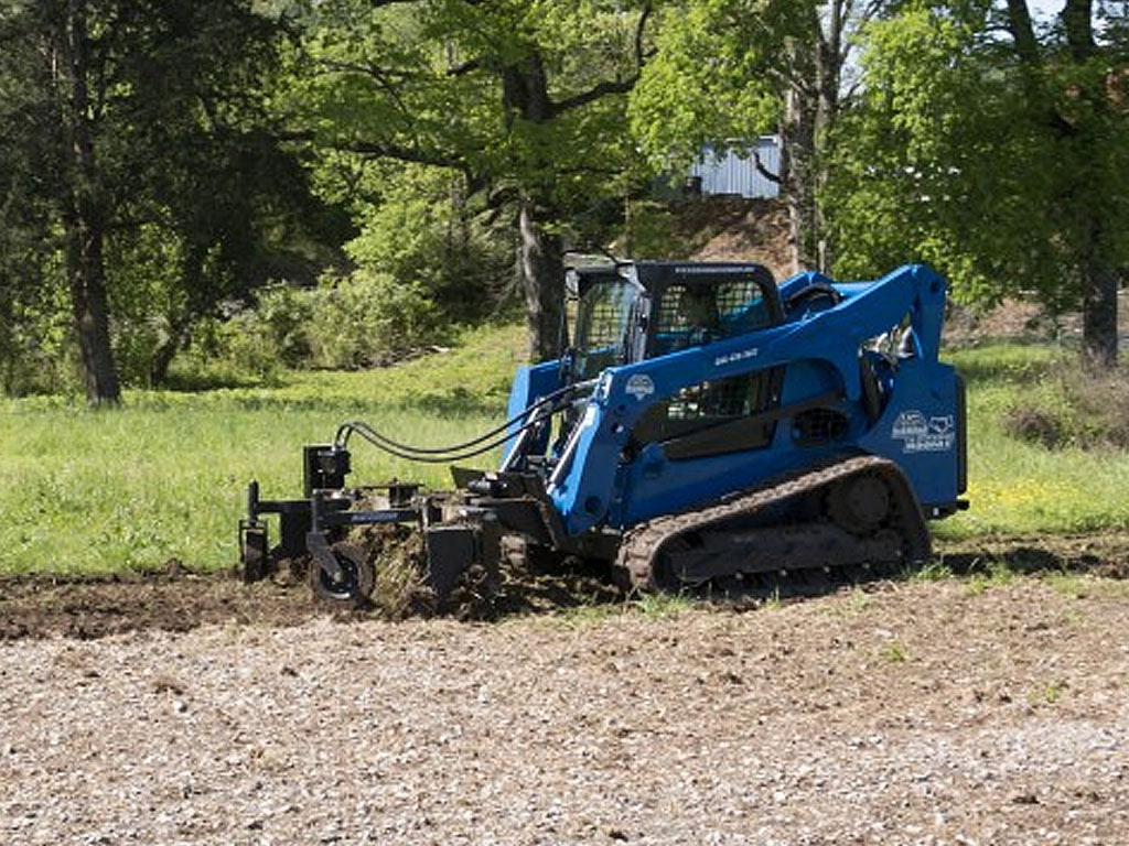 BLUE DIAMOND | EXTREME DUTY POWER RAKE FOR SKID STEER, MANUAL ANGLE