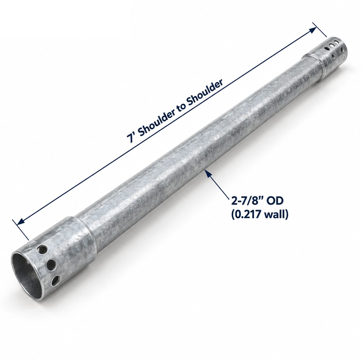 2-7/8" Helical Anchor Extension | 5 or 7 Foot Shoulder to Shoulder