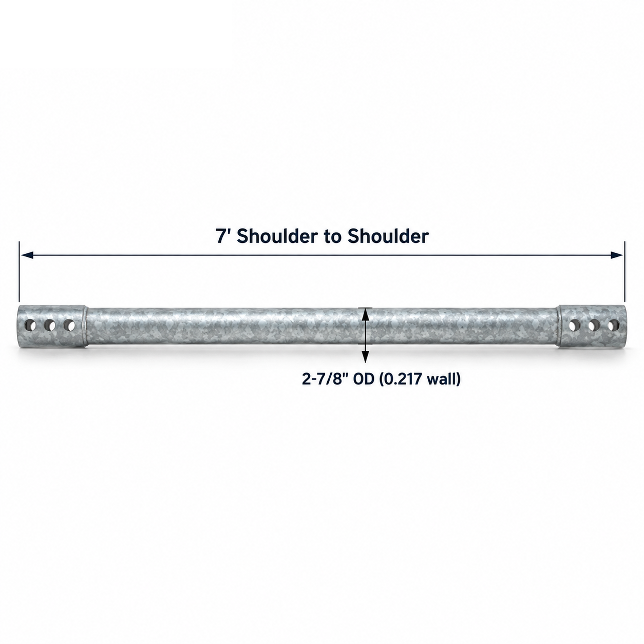 2-7/8" Helical Anchor Extension | 5 or 7 Foot Shoulder to Shoulder