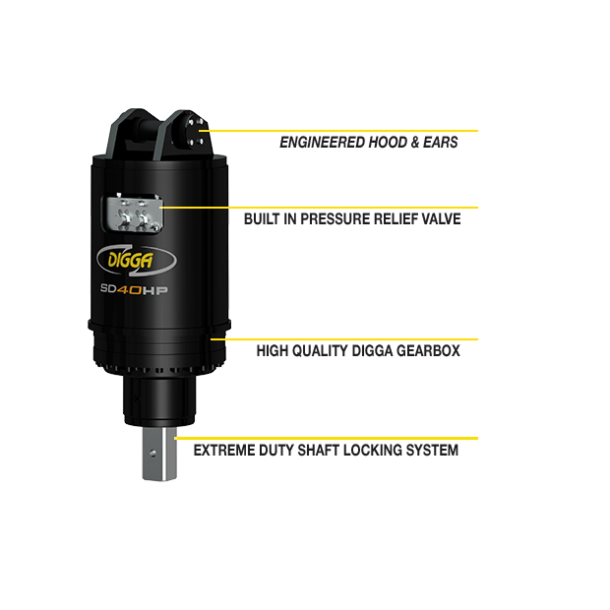 Digga | SD70HPS High Powered "Supa" Drilling Single Speed Auger Drive For Excavators